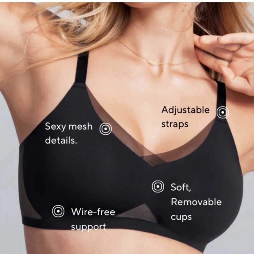 Honeylove Black Mesh Crossover Women's Bra - Picture 4 of 4
